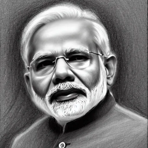 Image similar to detailed pencil sketch, narendra modi