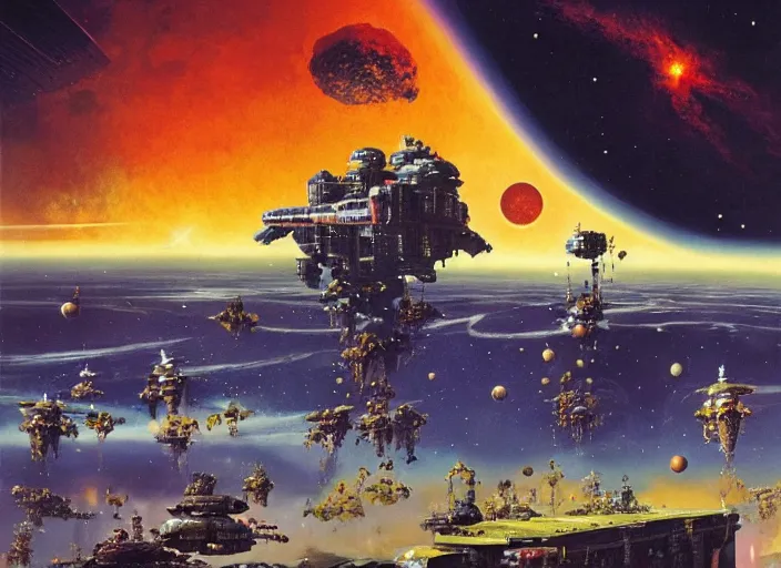 Prompt: starmaker, matte painting, chris foss