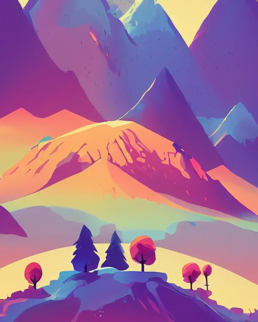 Image similar to autumn mountain illustration by anton fadeev