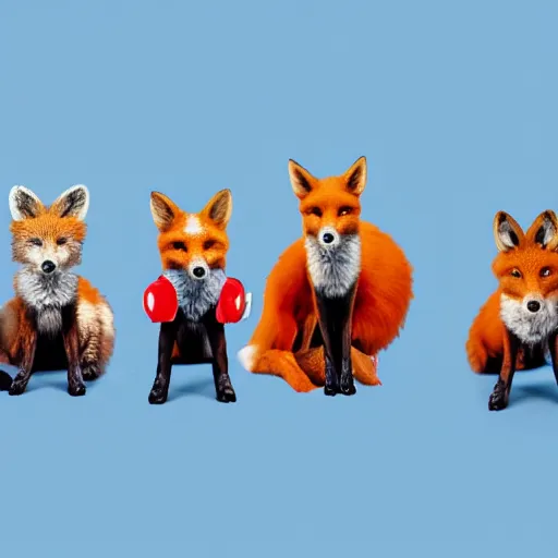 Image similar to photorealistic music album cover, with foxes animals wearing clothes, all looking at camera, studio lighting, award winning photograph, 8 5 mm f / 1. 4