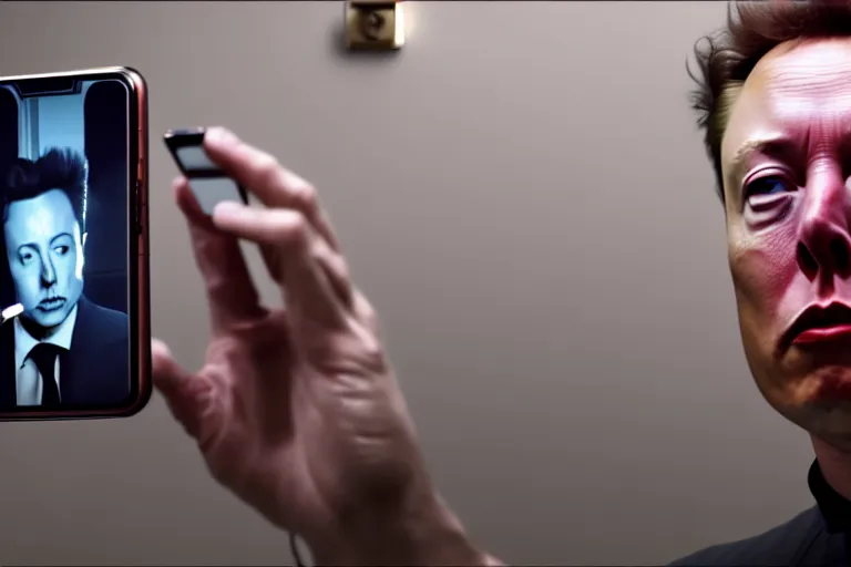 Image similar to hyperrealism aesthetic ridley scott and denis villeneuve style photography of a detailed hyperrealism elon musk, siting on a detailed hyperrealism toilet and scrolling his detailed smartphone in hyperrealism scene from detailed art house movie in style of alejandro jodorowsky and wes anderson