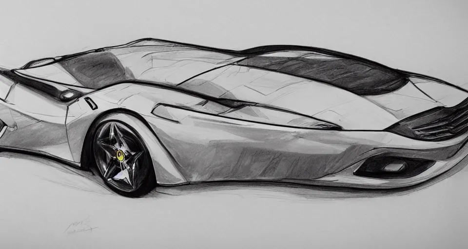 Image similar to An automotive sketch by Bertone, Marker sketch, ferrari style, automotive design