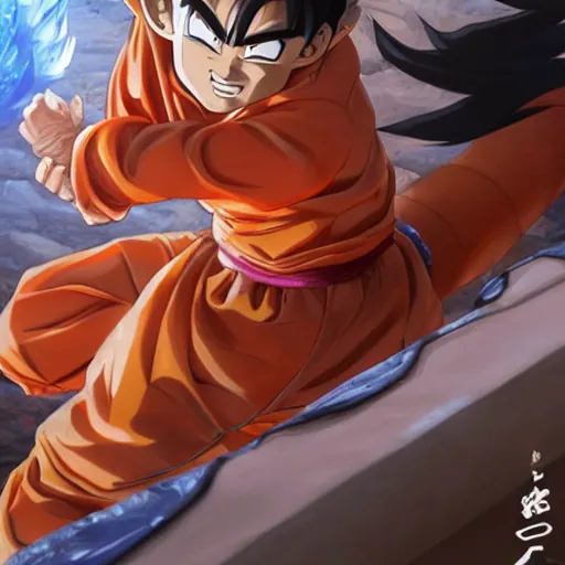 Image similar to son goku in nigiri sushi suit art by stanley artgerm lau, wlop, rossdraws, james jean, andrei riabovitchev, marc simonetti, yoshitaka amano, artstation, cgsociety