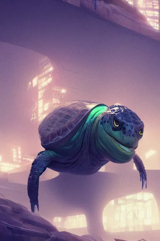 Prompt: muscular turtle man, slimy turtle man, ultra realistic digital art, character design, neon futuristic, character art by Greg Rutkowski, 4k, cinematic main character shot