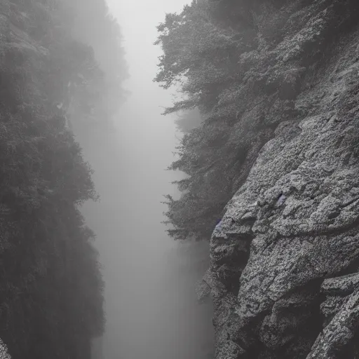 Image similar to urban canyon in fog