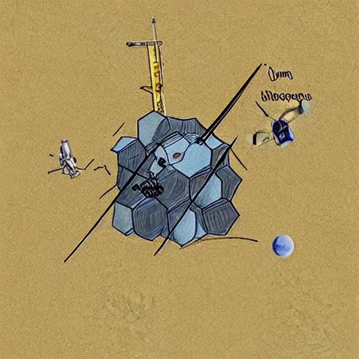 Image similar to “James Webb Space Telescope sketch by DaVinci”