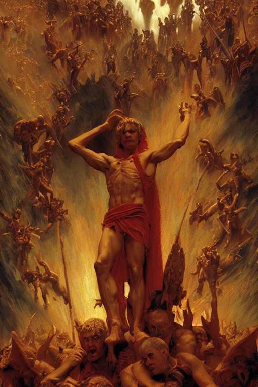 Image similar to the seventh circle of hell from dante's divine comedy. highly detailed painting by gaston bussiere, craig mullins, j. c. leyendecker 8 k