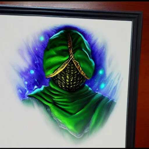 Image similar to Mysterio, artwork by Bob Ross, deviantart contest winner, award-winning,