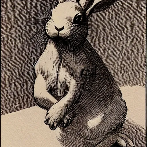 Image similar to rabbit by franklin booth