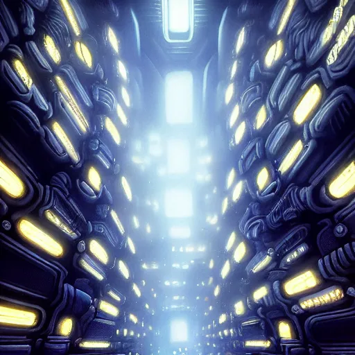 Image similar to ultra realist intricate detailed painting of a room full of cryo pods, blade runner, sci - fi, very intricate details, female in focus, 8 k resolution, volumetric lighting, artstyle hiraku tanaka, award winning