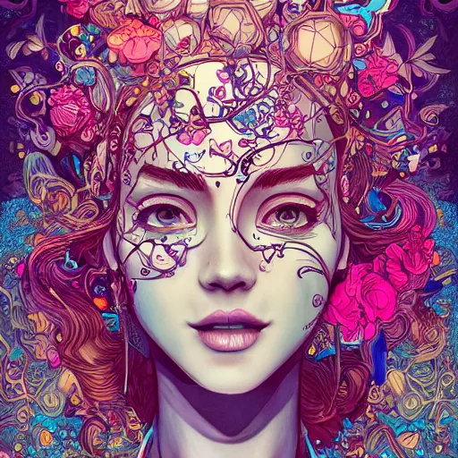 Prompt: the most incredibly beautiful and gorgeous woman smiling, an ultrafine detailed illustration by james jean, final fantasy, intricate linework, bright colors, behance contest winner, vanitas, angular, altermodern, unreal engine 5 highly rendered, global illumination, radiant light, detailed and intricate environment