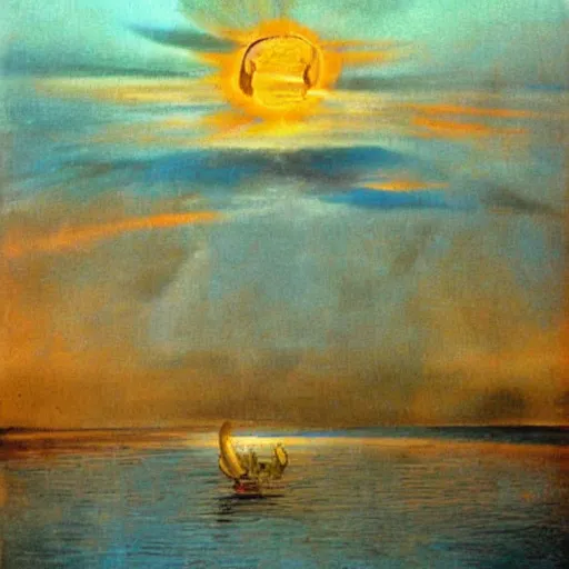 Image similar to dali's painting of sunrise