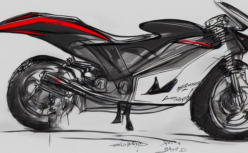 Image similar to 1 9 8 0 s honda sport motorcycle concept, sketch, art,