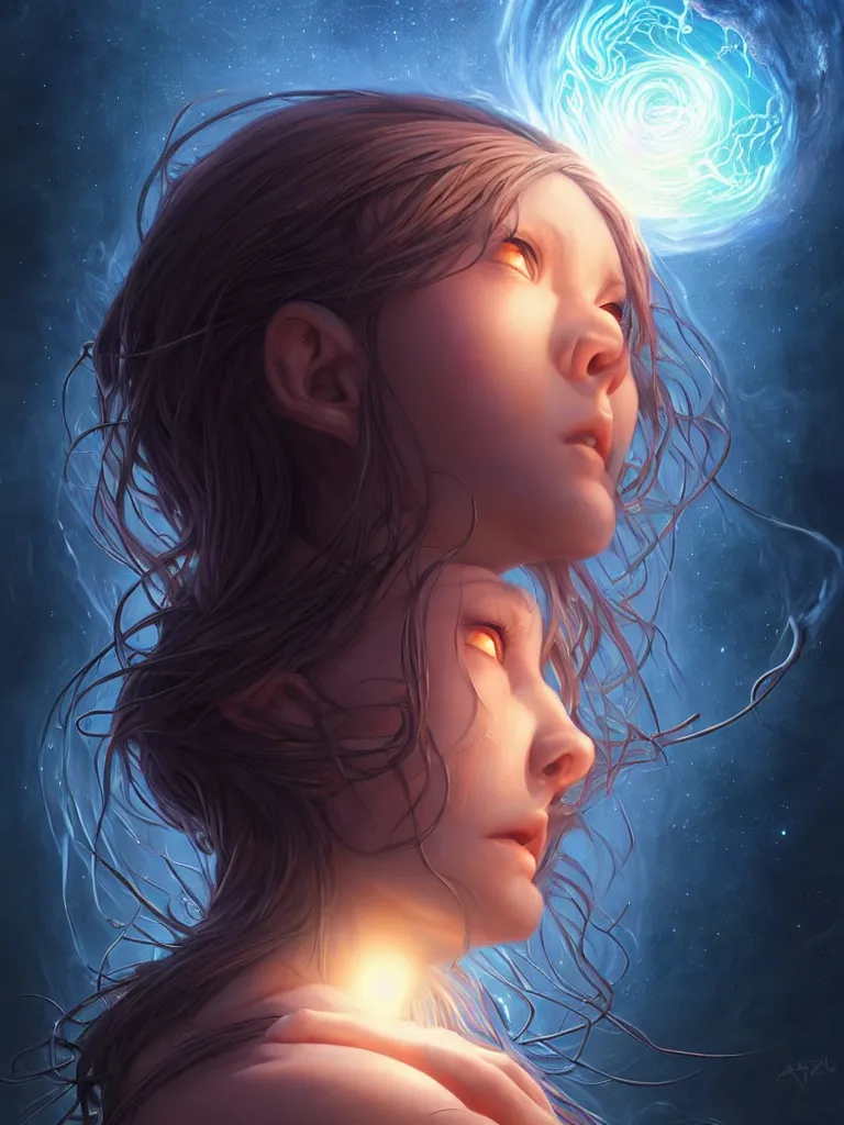 Image similar to azathoth girl dreaming the earth, full body, occlusion shadow, specular reflection, rim light, unreal engine, artgerm, artstation, art by hiroaki samura and ilya kuvshinov and ossdraws, intricate, highly detailed 8 k, cosmic horror illustration, extremely beautiful and aesthetic shape of face and body, movie poster