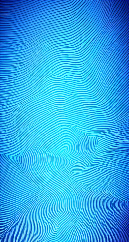Prompt: a blue background with wavy lines, a computer rendering by benoit b. mandelbrot, behance, generative art, quantum wavetracing, bioluminescence, fractalism