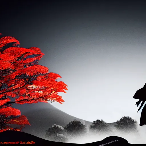 Image similar to samurai full moon ambient light cinematic