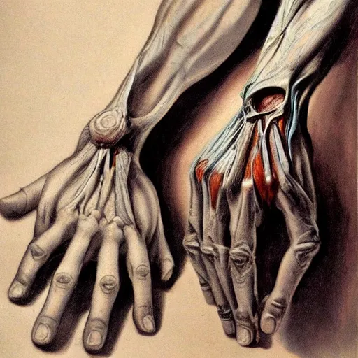 Prompt: anatomically accurate hands, george bridgman