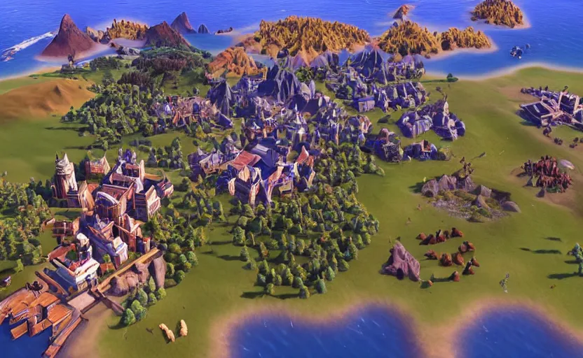 Image similar to “screen shot of civilization 6”