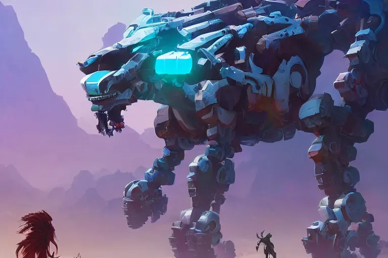 Prompt: grazer machine mecha animal beast robot of horizon forbidden west horizon zero dawn bioluminiscence, behance hd by jesper ejsing, by rhads, makoto shinkai and lois van baarle, ilya kuvshinov, rossdraws global illumination