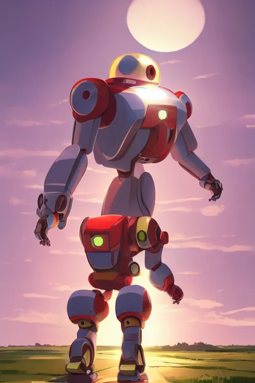 Image similar to metabots medabots medarotto medarot robot minimalist comics, behance hd by jesper ejsing, by rhads, makoto shinkai and lois van baarle, ilya kuvshinov, rossdraws global illumination ray tracing hdr radiating a glowing aura