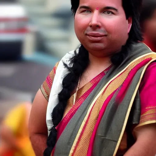 Prompt: Michael mcintyre as an indian woman