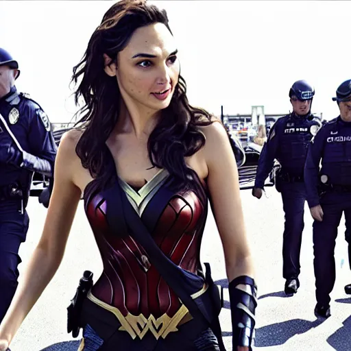 Image similar to gal gadot wearing cops uniform