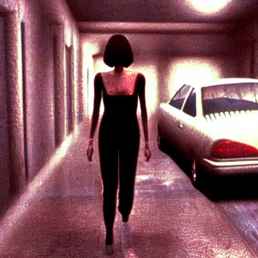 Prompt: a still of the movie mulholland drive, 2 0 0 3 silent hill 3 graphics ps 2 visuals aesthetic