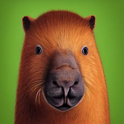 Image similar to cartoon portrait of capybara by bored ape yacht club