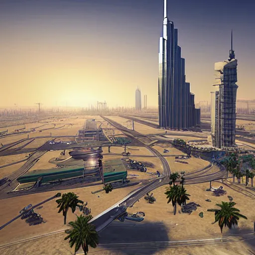 Image similar to gta : dubai by weta studio