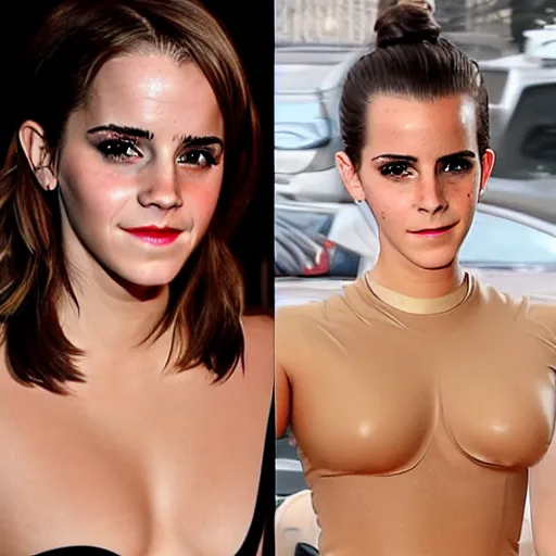 Image similar to emma watson kim kardashian hybrid