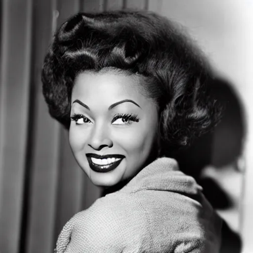 Image similar to photo of a beautiful 1 9 5 0 s black actress