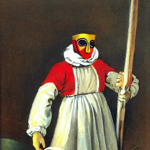 Image similar to pulcinella painting by arturo faldi