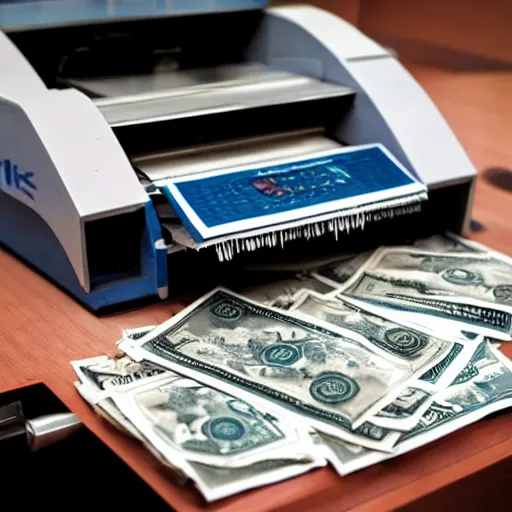 Image similar to money printing machine in government