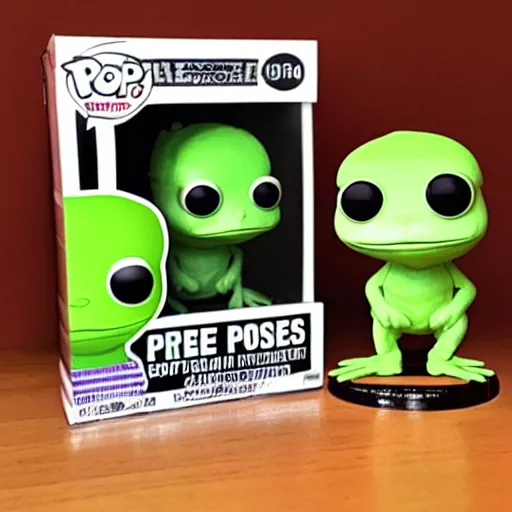 Image similar to very very cute Pepe the Frog as a Funko Pop