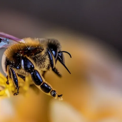 Image similar to closeup image of a bee with beyonce face