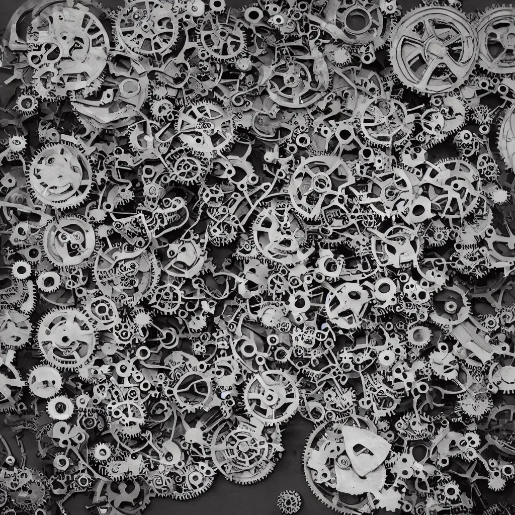 Image similar to a man made of gears