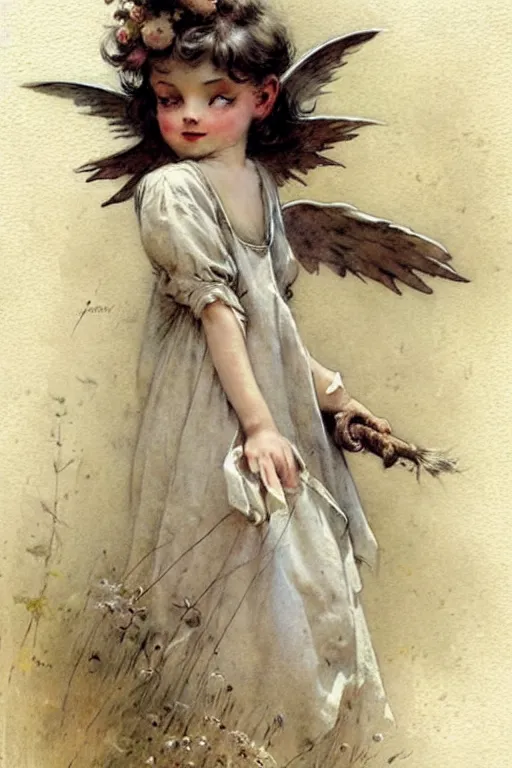 Image similar to (((((1950s angel . muted colors.))))) by Jean-Baptiste Monge !!!!!!!!!!!!!!!!!!!!!!!!!!!