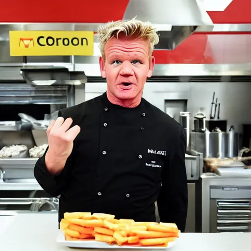 Prompt: gordon ramsay as a manager at mcdonald's