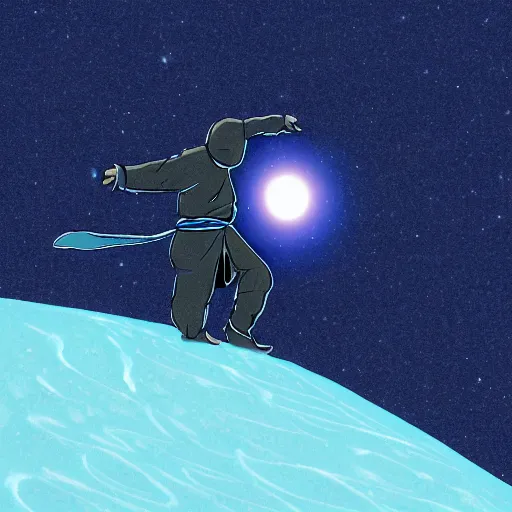Image similar to a ninja on neptune photograph