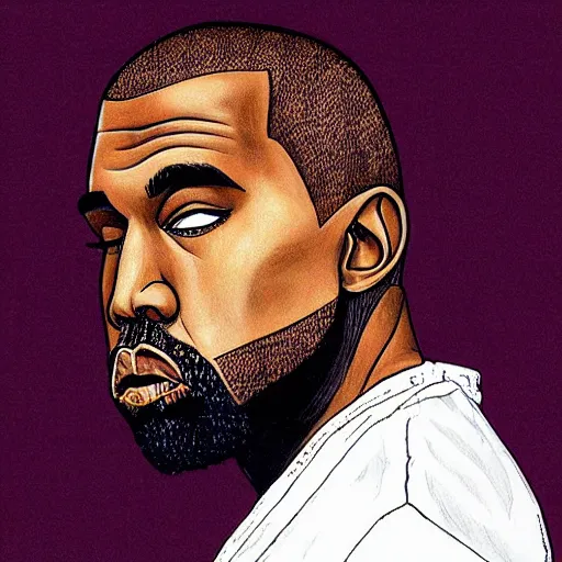 Prompt: kanye west drawn in the style of demon slayer