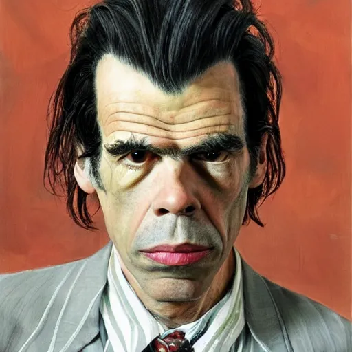Prompt: high quality high detail painting by lucian freud, hd, dead nick cave