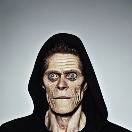 Image similar to Willem Dafoe as a Sith Lord, press photography