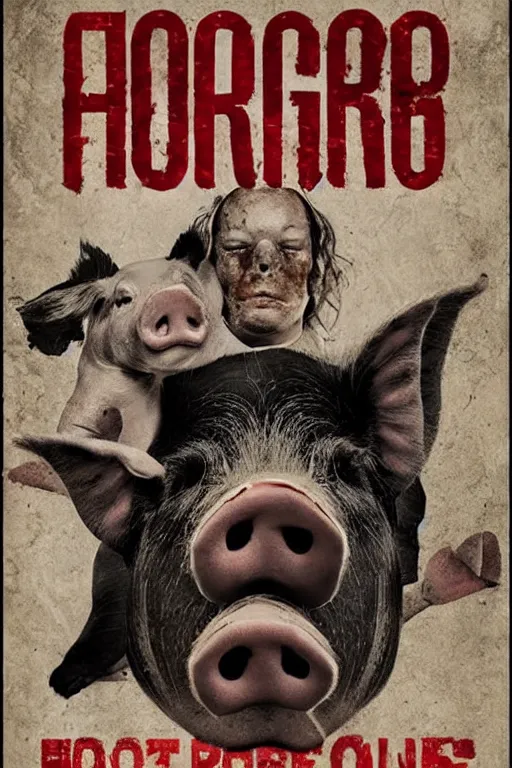 Image similar to a poster for a horror movie about a pig