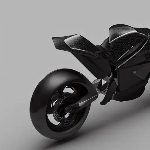 Image similar to futuristic generative design motorbike, dark plastic, reflective, octane render, fusion360 render