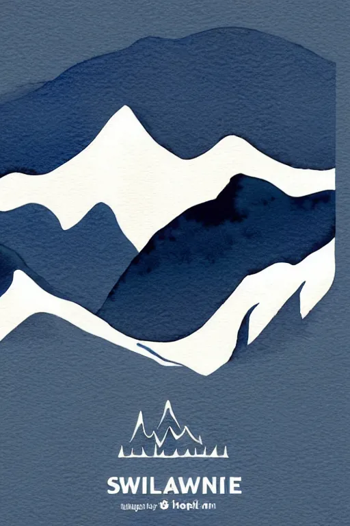 Prompt: minimalist watercolor art of swiss alps, illustration, vector art