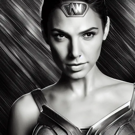 Image similar to giant gal gadot as Man of steel , mind-bending digital art, macro photography 25mm, hollywood movie cinematic helicopter view