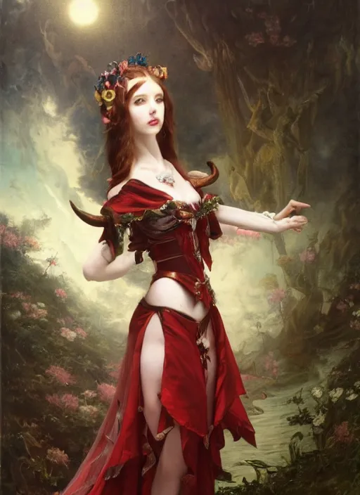 Image similar to Amouranth as an evil princess by Frederick Edwin Church and James Jean, rule of thirds, seductive look, beautiful, in Harajuku Japan during sakura season, masterpiece, Refined