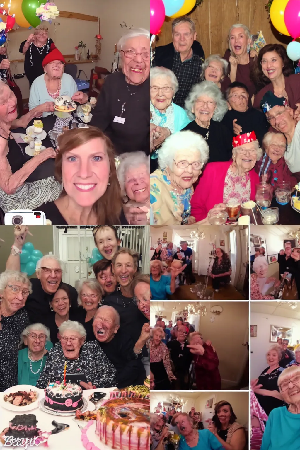 Prompt: GoPro footage of my grandma's birthday party