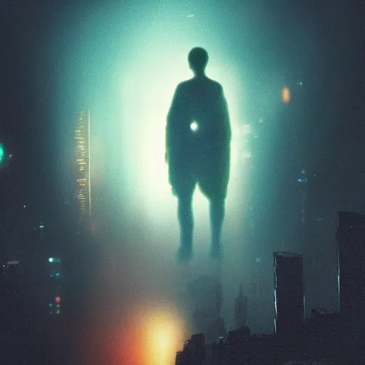 Image similar to blade runner style image of a giant baby