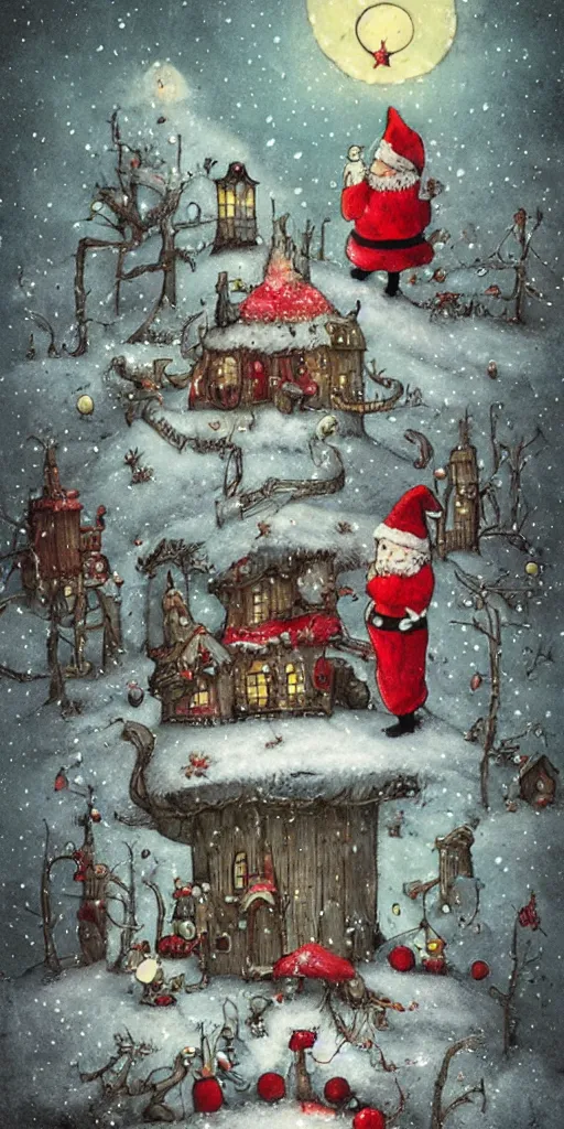 Prompt: a santa scene by alexander jansson